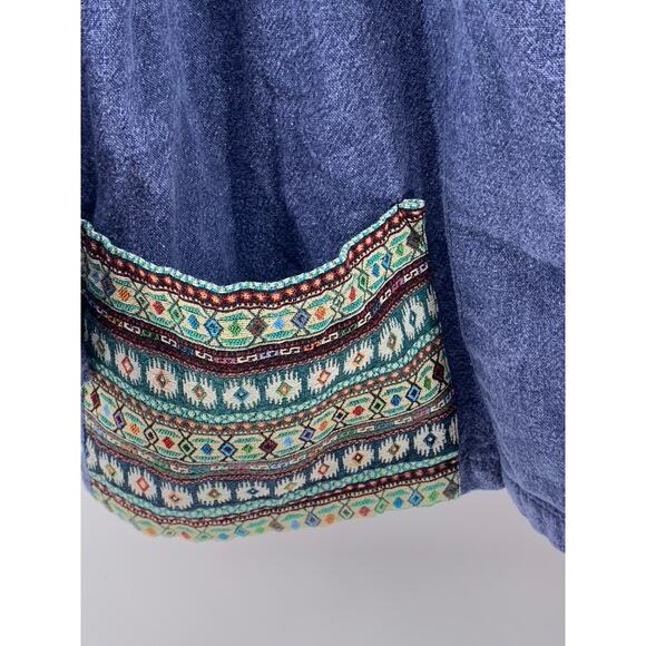 NEPTUNE Unisex Navy Rare TMCE Embroidered Graphic Open-Front Cardigan SZ OS - Picture 8 of 10